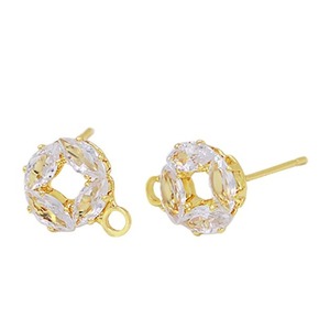 Pendientes con forma de corazón chapados en oro con circonita para mujer, uso diario - Product Image 4
