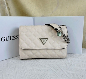 Nouveau Sac à Main <span class=keywords><strong>Guess</strong></span> pour <span class=keywords><strong>Femme</strong></span>, Chaîne Façon Diamant à Double Couche, Doublure en PVC, Nœud avec Lettres, Accessoire de Mode Portable, Deux Bandoulières, 3 Pièces - Product Image 3