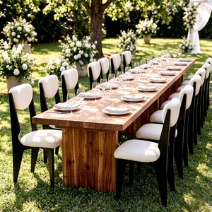 Sillón de Estilo Moderno Personalizado, Tapizado en Terciopelo Color Crema, para Eventos y Fiestas de Boda, con Respaldo Suave - Product Image 4