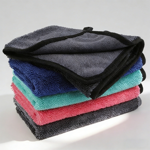 <span class=keywords><strong>Serviette</strong></span> en microfibre à boucles torsadées double couche, séchage rapide, absorbante, 500, 600, 1200 GSM, pour le lavage de voiture et le nettoyage domestique - Product Image 1