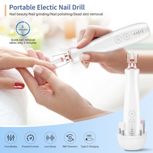 Kit de perceuse à ongles électrique portable avec embouts de polissage, gel USB, rotation réglable avant et arrière, machine à retirer les ongles - Product Image 2