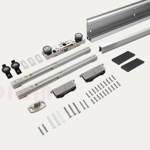 Kit de rails coulissants invisibles pour porte en bois, idéal pour toilettes, cuisine et chambre - Product Image 4