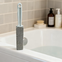 Langstieliger Bimssteinbürstenstab zur Entfernung von Kalkablagerungen in Toiletten, Badezimmern, Schwimmbädern, zum Reinigen von Grillen, Fliesen und Fugen