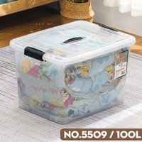 Xingsheng 100l ménage de haute qualité grande capacité vêtements pour enfants jouets grande boîte de rangement en plastique transparent
