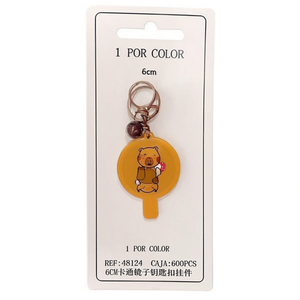 Portachiavi a Specchio con Charm a Forma di Orso da 6 Cm per Borsa o Portachiavi - Product Image 1