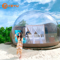 Tente de rangement extérieure gonflable en PVC monocouche Ceyu, maison bulle transparente imperméable pour hôtel, complexe hôtelier, amovible, pour 2 personnes