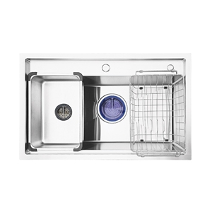 Évier de cuisine à cuve unique durable en acier inoxydable SUS 304 fait main, prix de gros - Product Image 1