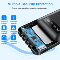 Batterie portable HYTO avec logo personnalisé, haute capacité 20000mah 10000mah, USB 4 en 1, chargeur mobile avec écran LED, Powerbank