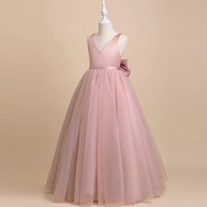 Summer Girls <strong>Wedding</strong> Party Gown Backless Elegant <strong>Teenage</strong> Pageant Prom <strong>Dress</strong> Children's Satin Crocheted Princess Formal - Product Image 5