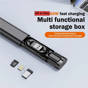 5-in-1 Multifunktionales Reise-USB-C-Kabelset mit 60W Ladekabel, Aufbewahrungsbox, OTG-Adapter und SD-Kartensteckplatz für iPhone, Typ-C und Micro-USB-Geräte - Product Image 2