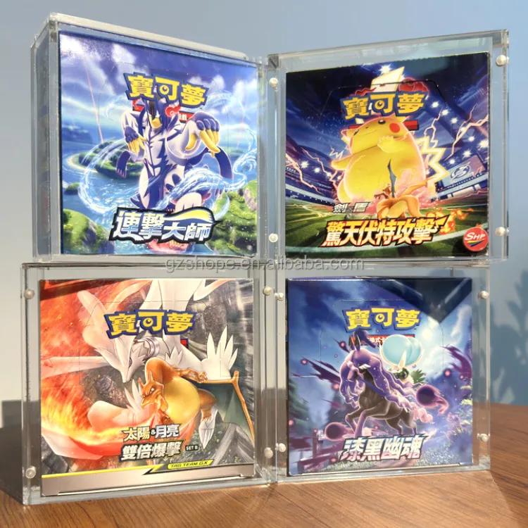 SHP Custom Clear acrilico giapponese Pokemon Cards Booster Box di grandi dimensioni espansione Pack di dimensioni regolari di alta classe Booster Box Case