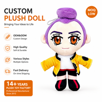 Peluche personnalisée de personnage d'anime, jouet en peluche de personnage de dessin animé, mascotte en peluche de personnage original, OEM ODM, faible MOQ, certifié CE, vente en gros