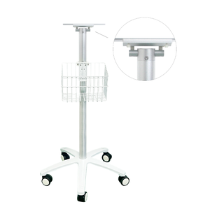 Hoogwaardige Verstelbare Roestvrijstalen Medische Monitor Kar Aanpasbare Ziekenhuis Patiënt Monitor <span class=keywords><strong>Trolley</strong></span> Met Mand - Product Image 2