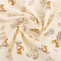 XNZTEX JURAVICHY JF2596 Bedruckter Baby 100% Baumwollstoff Gewebtes Krepp-Muster Mittelschwer für Windeln Pucktücher