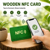 Tarjeta de Visita de Madera Personalizada con Impresión de Lujo, Material Ecológico, RFID NFC, Tarjeta NTAG 216 NFC, Tarjeta de Madera Negra