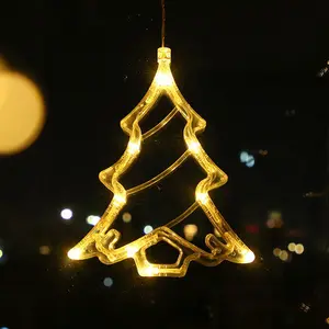 Creative 3D Hanging LED Christmas Decoration Light, Christmas Suction Cup Lights Window Decorative Holiday Light