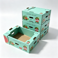 Boîte en carton ondulé kraft recyclé imprimée en quatre couleurs, personnalisée, pour l'emballage de fruits frais (melon, olive) – Vente en gros directe usine Chine