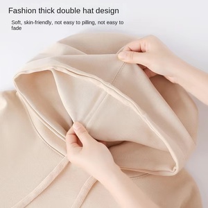 Felpa con Cappuccio a Maniche Lunghe a Tinta Unita da 320 Grammi, Stile Casual su Misura, <span class=keywords><strong>Taglie</strong></span> Forti per Produttori di <span class=keywords><strong>Abbigliamento</strong></span> - Nuova Collezione Autunno/Inverno - Product Image 4