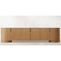 Console TV en bois courbé minimaliste, meuble de luxe pour la maison, meuble TV en bois massif