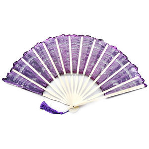 婚礼装饰舞蹈派对纯棉黑色蕾丝折叠手持扇子刺绣新娘手扇竹五线谱 - Product Image 4