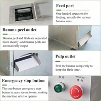 Mini elektrische schil- en snijmachine voor plantains en bananen, automatisch, geelgroen.