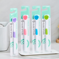 Grattoir à langue en plastique avec manche, portable, pour usage domestique, nettoyeur de langue pour adultes, gravure laser personnalisée
