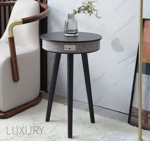 Mesa <span class=keywords><strong>de</strong></span> <span class=keywords><strong>Centro</strong></span> Inteligente Convertible con 2 Altavoces <span class=keywords><strong>de</strong></span> 10W Cada Uno, Panel Superior <span class=keywords><strong>de</strong></span> Roble Moderno Oculto, 3 Patas, Bluetooth, Carga Rápida <span class=keywords><strong>de</strong></span> 15W para Sala <span class=keywords><strong>de</strong></span> Estar - Product Image 2