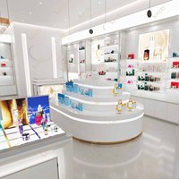 Comptoir de présentation de vernis à ongles personnalisé Sundo, 3 niveaux, ovale, vitrine de maquillage et de parfums, couleur blanche