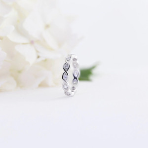 Marquise bande demi-éternité bague en diamant en argent Sterling mariage fiançailles cadeau de mariée laboratoire créé diamants pour les mariages - Product Image 2