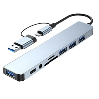 Hub 8 en 1 usb 4 ports usb 3.0 pour hub mini 4 pro station de charge otg type-c hub micro usb pour iphone