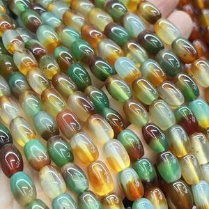 Malachaite Green <span class=keywords><strong>Agate</strong></span> 8X12mm Rice Islam Tasbih Parts Misbaha Accesorios Cuentas de oración de piedras preciosas Aprox: 380MM/Str - Product Image 2
