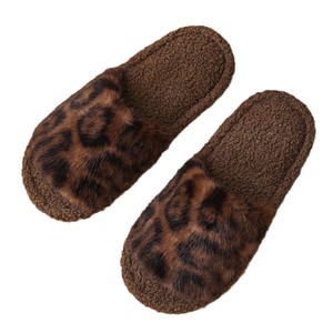 Faux Fur Open Toe Indoor Custom Home Fluffy Leopard Print <b>Slippers</b> Women Fluffy Cotton <b>Slippers</b> - Product Image 5