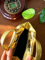 Sac à main mini YITING en PU métallisé brillant avec fermeture éclair, motif bonbon, pochette portable pour cosmétiques et bijoux, idéal pour les voyages quotidiens