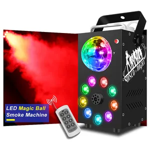 SHTX Global Patents LED 700W RGB 3 In 1 DJ Party Fog Machine With Magic Ball Lamp+Remote Control Wedding Stage Smoke Machine