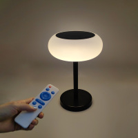Lampe de table d'extérieur IP65, rechargeable par USB et solaire, éclairage d'ambiance avec variateur d'intensité, réglage de la température de couleur et télécommande