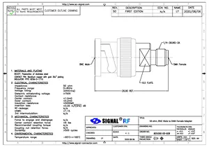 Conector de série RF fêmea para adaptador BNC macho conector RF de aço inoxidável