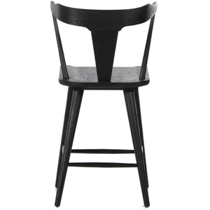 Taburete de Bar Ripley de Roble Negro, Chapa de Roble, Roble Macizo, Taburete Alto Resistente de Roble Negro para Bar en Casa y Comedor - Product Image 2