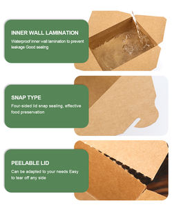 กล่องอาหารกลางวันแบบแบ่งช่องสำหรับใส่อาหารกล่องใส่อาหารกล่องกระดาษเบนโตะแบบใช้แล้วทิ้งขนาด2 3 4 5ช่องสำหรับห่ออาหารจานด่วน - Product Image 6