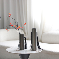 Meijian Home Wholesale Luxury Abstract Living Room Home Decor Leather Decoration Metal