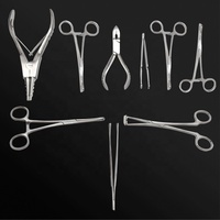 Kit d'outils de piercing en acier inoxydable, pinces stériles, aiguilles de piercing, boules pour salons de tatouage