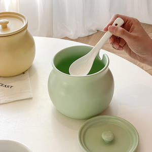 Pot <span class=keywords><strong>de</strong></span> <span class=keywords><strong>graisse</strong></span> en céramique <span class=keywords><strong>de</strong></span> couleur crème <span class=keywords><strong>de</strong></span> grande taille Pot d'huile <span class=keywords><strong>de</strong></span> piment <span class=keywords><strong>de</strong></span> saindoux avec couvercle - Product Image 4