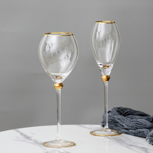 Copas de <span class=keywords><strong>Vino</strong></span> de Estilo Real con Borde Dorado de 400/280 ml, Logotipo Personalizado al por Mayor, Copas de Cristal Sopladas a Mano para <span class=keywords><strong>Vino</strong></span> Tinto y Champán - Product Image 3