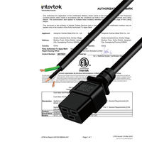 Câble d'alimentation XUZHAO certifié ETL 15A 125V SJT NEMA5-15P C19 IEC 1,5m IP20 pour équipement industriel