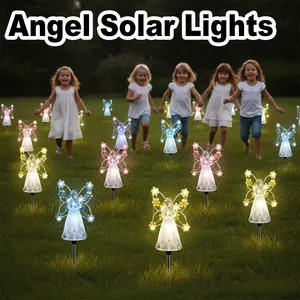 <span class=keywords><strong>Lampe</strong></span> <span class=keywords><strong>solaire</strong></span> <span class=keywords><strong>LED</strong></span> en forme d'ange pour jardin, cimetière, tombes, lampes d'extérieur étanches pour cimetières, pelouse décorative, alimentée par énergie <span class=keywords><strong>solaire</strong></span> - Product Image 1