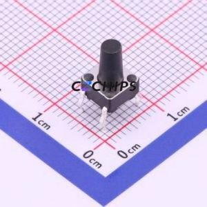 TS-1002-BR10016 Tactile Switch Through hole-4P,6x6mm Switch Single Pole Single Throw Round Button 1.6N Through Hole - Product Image 1