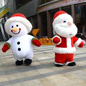 Hot Sale CE 2M/2.6M Inflatable Santa Claus And Snowman Mascot Costume For Christmas Cosplay