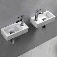 Lavabo mural rectangulaire en céramique wc cuvette de toilette petite taille lavabos de salle de bain