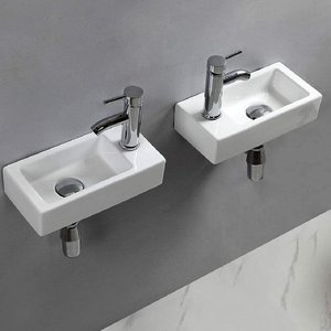 Lavabo mural rectangulaire en céramique <span class=keywords><strong>wc</strong></span> cuvette de toilette petite taille lavabos de salle de bain - Product Image 4