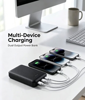 Power Bank Mini Portabel 5000mAh Harga Murah, Charger Baterai Eksternal dengan Dual USB Output dan Layar LED