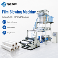 Machine de soufflage de film HDPE SJ 3000x2000x4000mm, machine à fabriquer des sacs HDPE/LLDPE, 220V-380V, diamètre de vis 60mm, 30-50kg/h